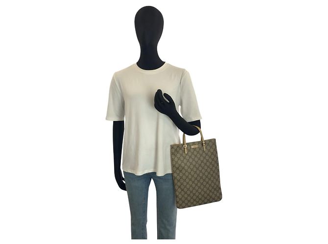 Gucci Tote Bag Brown Beige Cloth - view 5