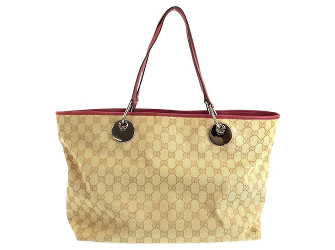 Borsa Tote Gucci GG Canvas Marrone Beige - vista 2