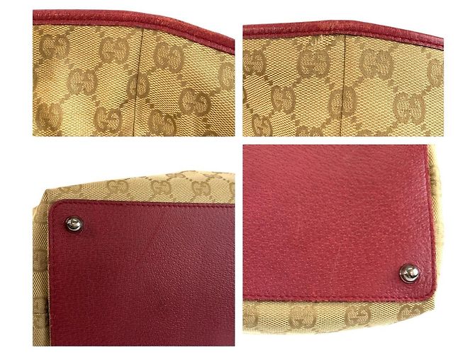 Borsa Tote Gucci GG Canvas Marrone Beige - vista 5