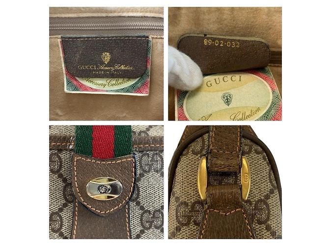 Bolsa de Ombro Gucci Vintage Sherry Line Marrom Bege - vista 3