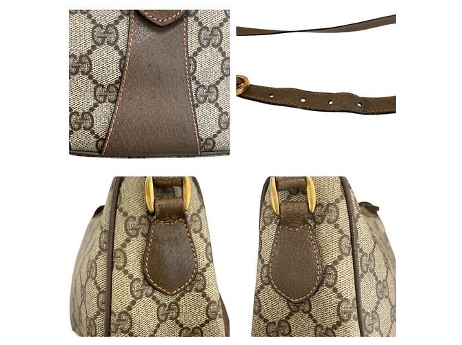 Bolsa de Ombro Gucci Vintage Sherry Line Marrom Bege - vista 5