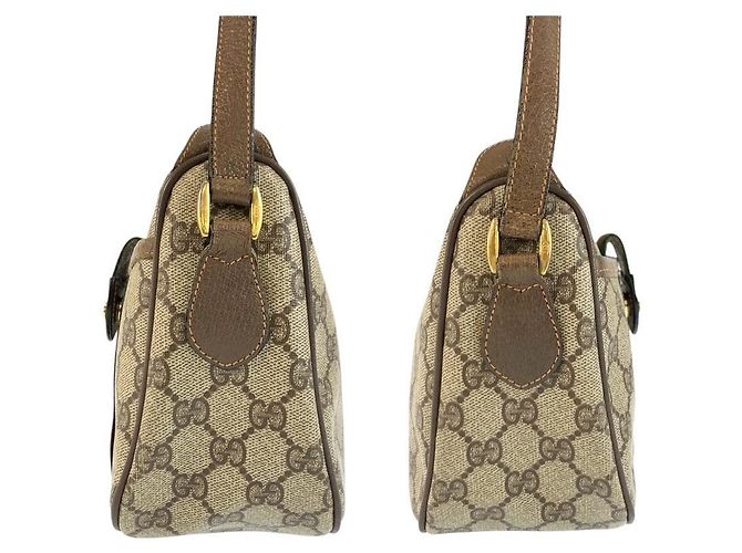 Bolsa de Ombro Gucci Vintage Sherry Line Marrom Bege - vista 7