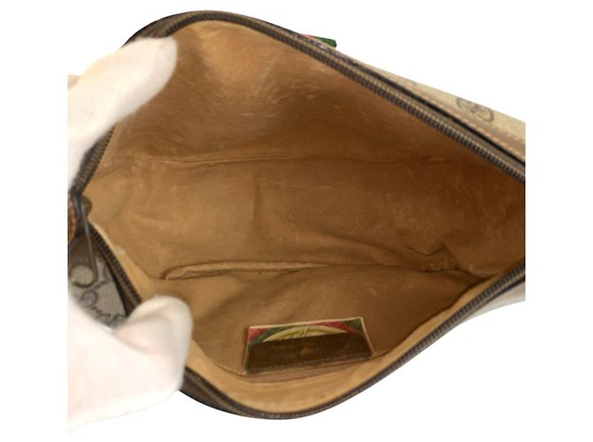 Bolsa de Ombro Gucci Vintage Sherry Line Marrom Bege - vista 8
