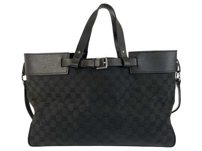 Borsa tote Gucci GG Canvas nera Nero - vista 2
