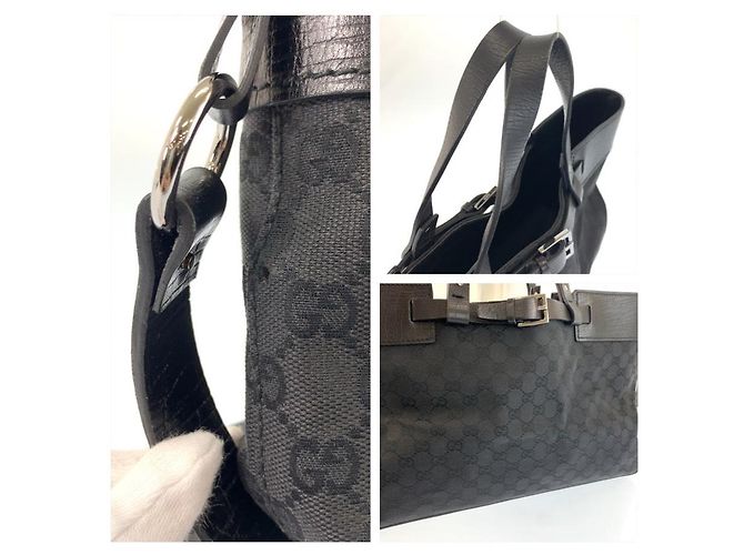 Borsa tote Gucci GG Canvas nera Nero - vista 5