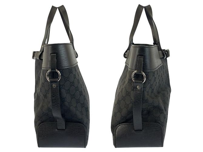 Borsa tote Gucci GG Canvas nera Nero - vista 7