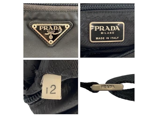 Bolso de hombro Prada Tessuto con logotipo triangular Negro - vista 3