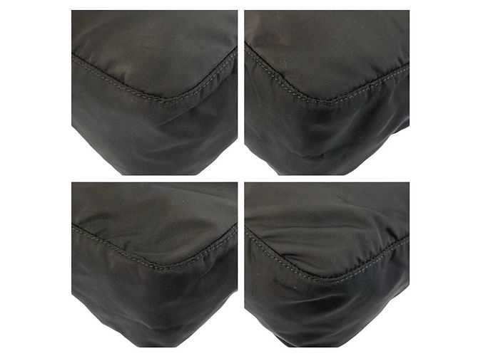 Bolso de hombro Prada Tessuto con logotipo triangular Negro - vista 4