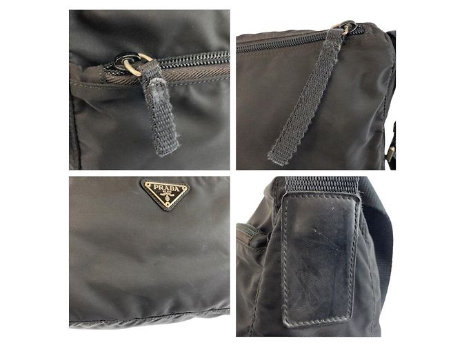Bolso de hombro Prada Tessuto con logotipo triangular Negro - vista 5