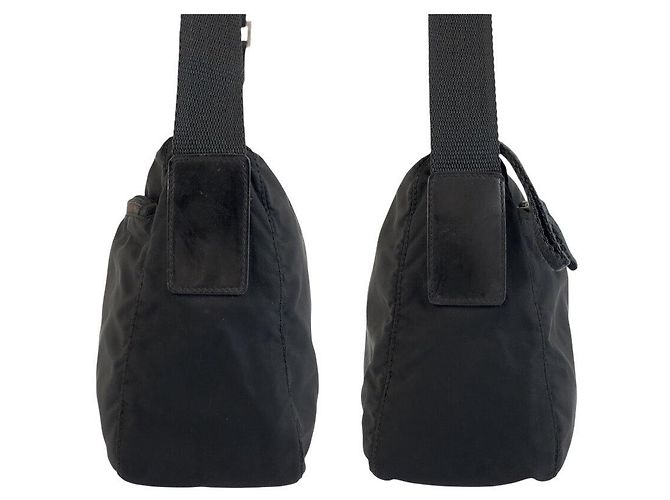 Bolso de hombro Prada Tessuto con logotipo triangular Negro - vista 8