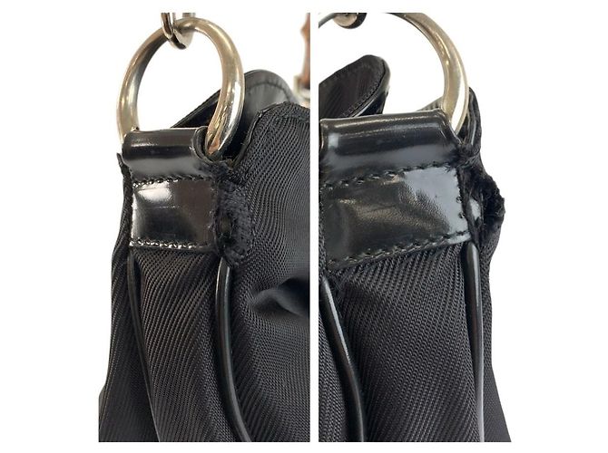 Borsa a spalla Gucci in nylon nero - vista 5