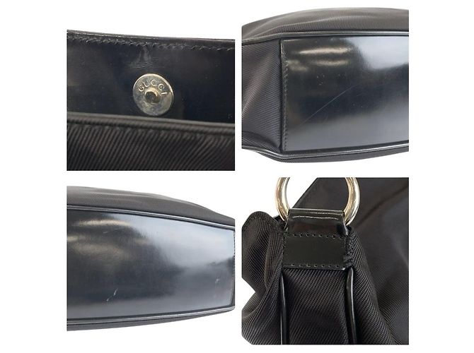 Borsa a spalla Gucci in nylon nero - vista 6