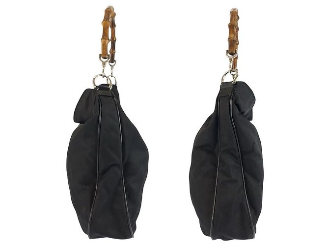 Borsa a spalla Gucci in nylon nero - vista 8