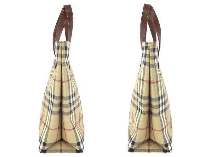Sacola Burberry Nova Check Marrom Bege - vista 7