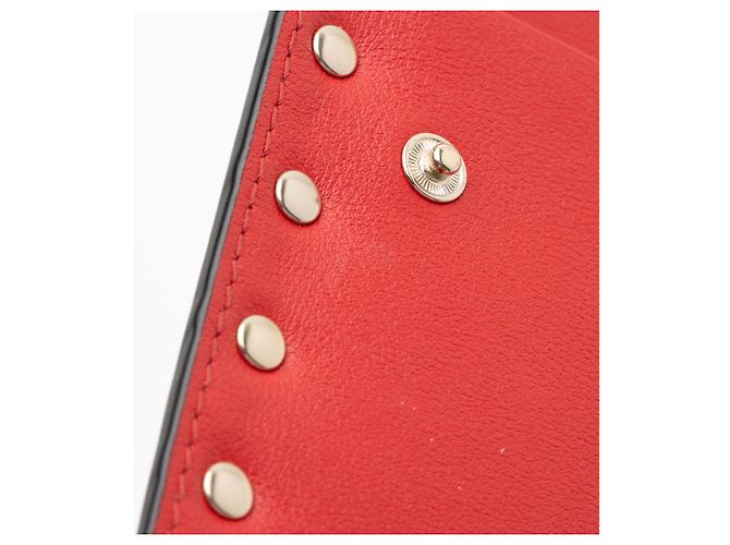 Valentino Garavani Portafoglio bifold Valentino in vitello Rockstud Rosso - vista 9
