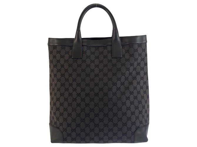 Borsa Tote Gucci GG Canvas Nero - vista 2