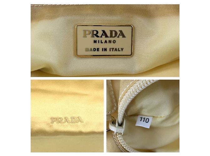 Saco tote Prada em cetim amarelo - vista 3