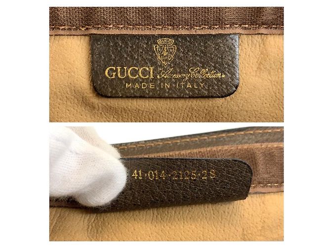 Pochette Gucci Marrone Beige in Tela - vista 3