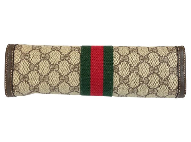 Pochette Gucci Marrone Beige in Tela - vista 8