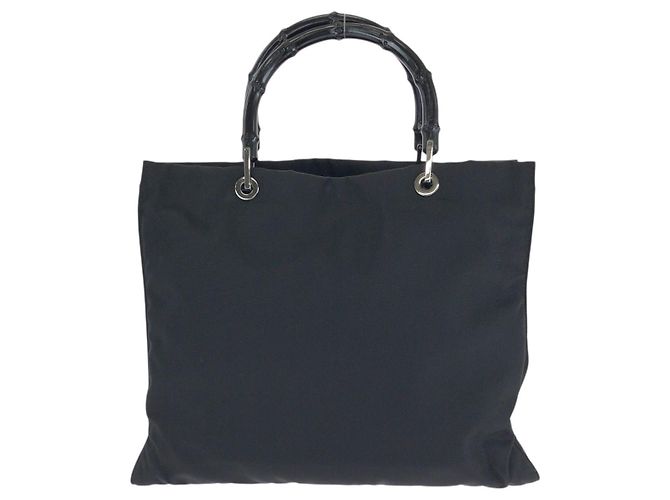 Gucci Bamboo Nylon Tote Bag Schwarz - Ansicht 2