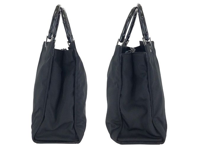 Gucci Bamboo Nylon Tote Bag Schwarz - Ansicht 8