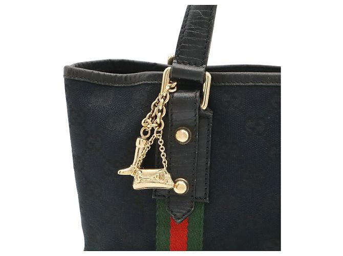 Mini Tote Gucci GG Canvas Nero - vista 7