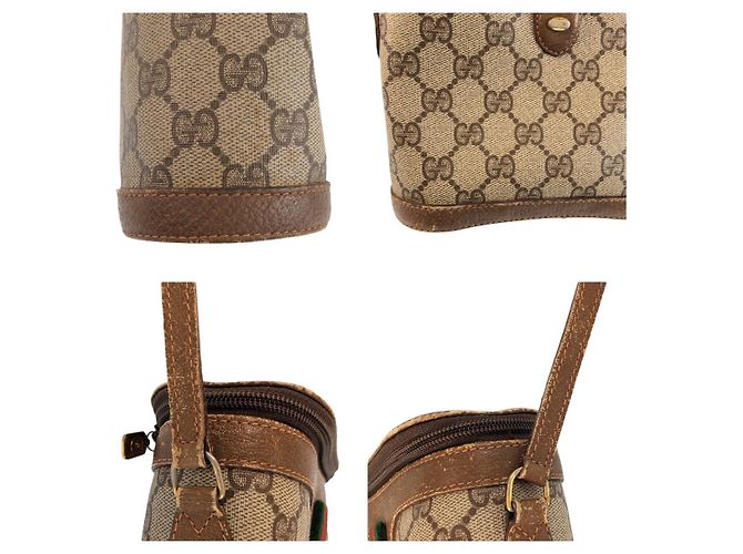 Borsa a tracolla Gucci Sherry Line Marrone Beige - vista 5