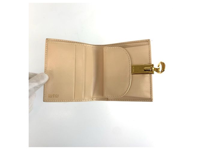 Portafoglio compatto Gucci G Logo Marrone Beige - vista 4
