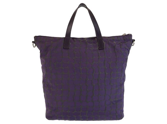 Tote Sac cabas Prada en nylon violet - vue 2