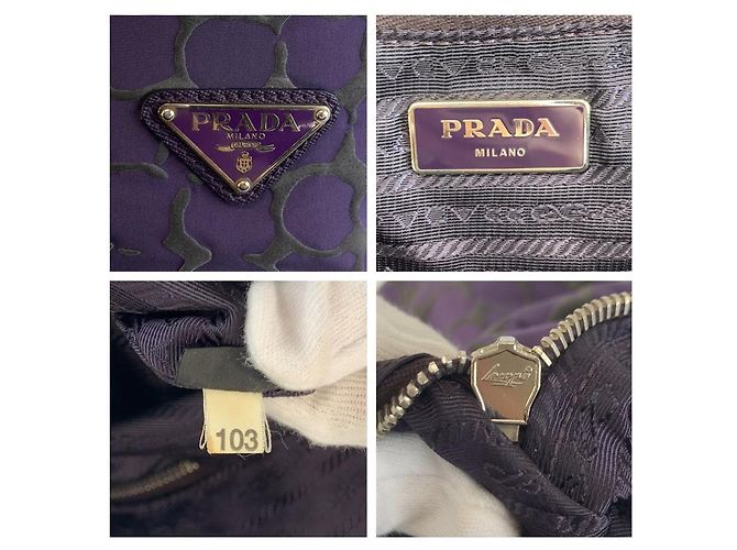 Tote Sac cabas Prada en nylon violet - vue 3