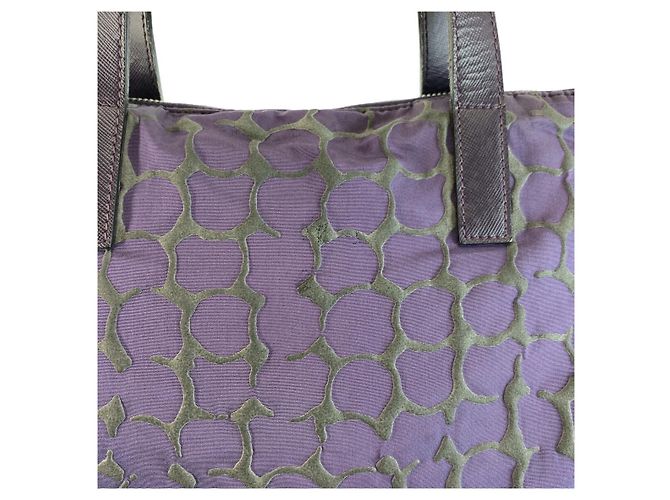 Tote Sac cabas Prada en nylon violet - vue 5