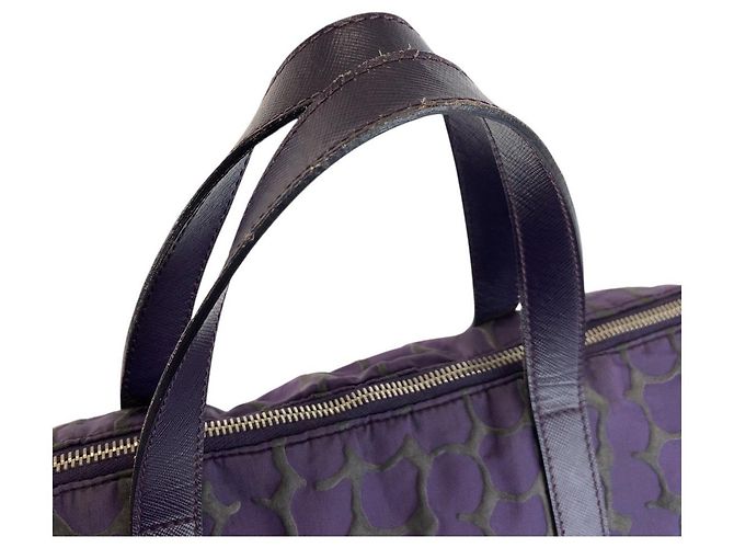 Tote Sac cabas Prada en nylon violet - vue 8
