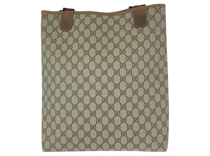 Borsa Tote Gucci GG Supreme Marrone Beige - vista 2