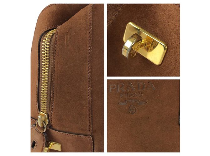 Borsa Boston Prada Marrone - vista 5