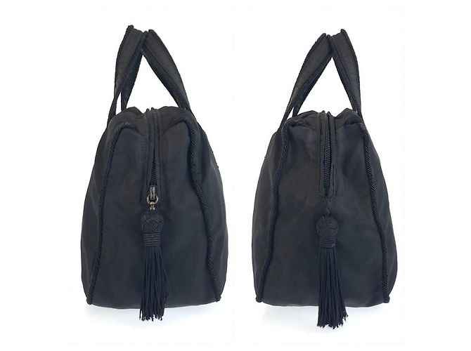 Sac à main Prada Tessuto Beads Logo Noir - vue 7