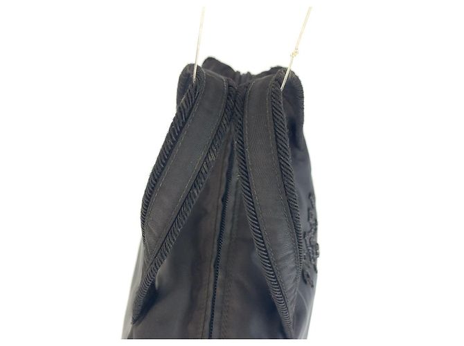 Sac à main Prada Tessuto Beads Logo Noir - vue 8