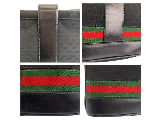 Bolsa de Ombro Gucci Micro GG Interlocking Preto - vista 6