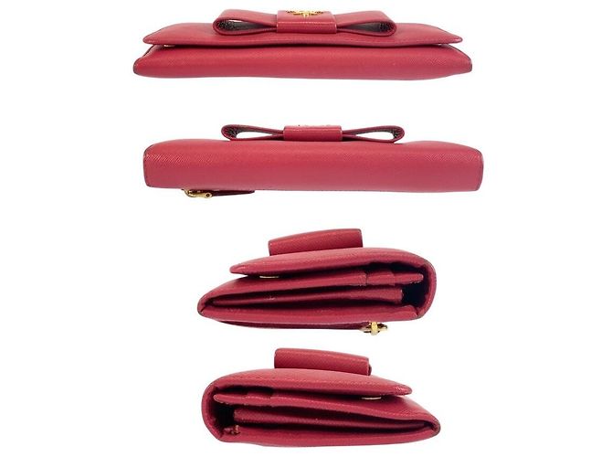 Portafoglio lungo Prada Saffiano Ribbon Rosa - vista 10