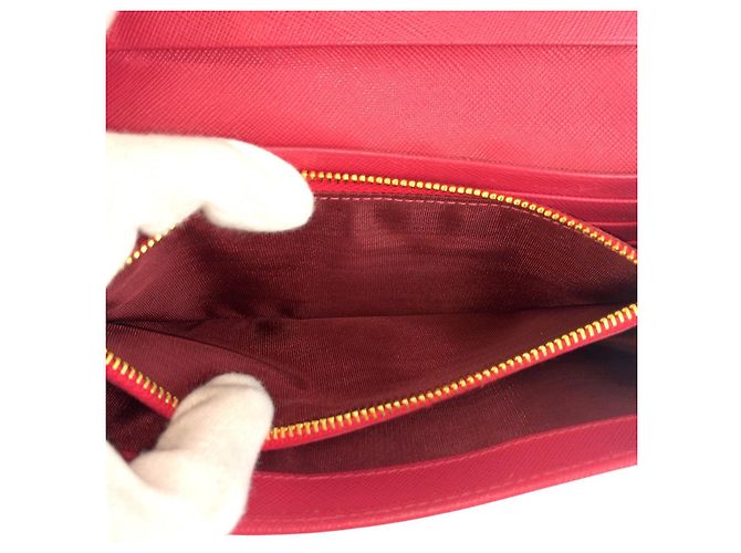 Portafoglio lungo Prada Saffiano Ribbon Rosa - vista 5