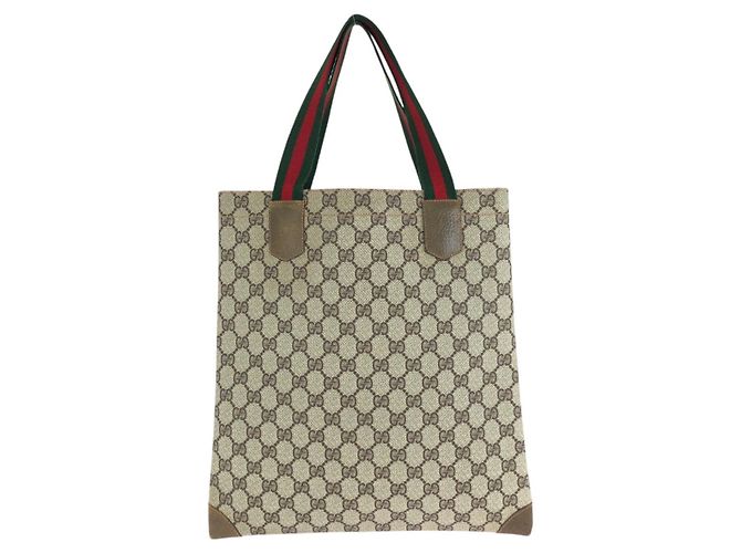 Gucci Tote Bag Braun Beige Stoff - Ansicht 2