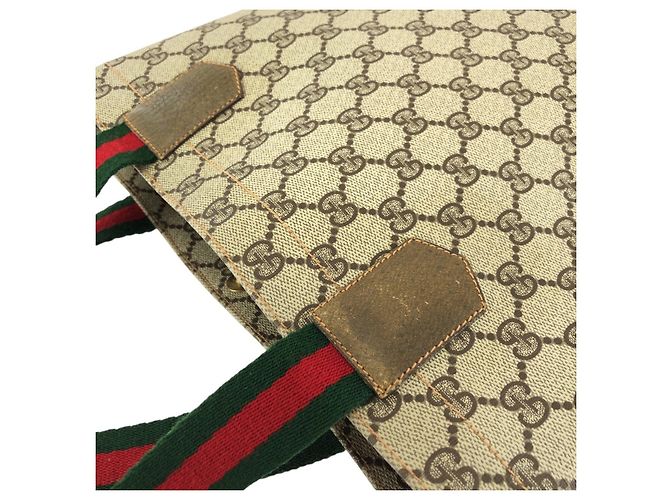 Gucci Tote Bag Braun Beige Stoff - Ansicht 5