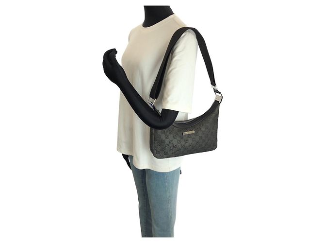 Gucci GG Canvas Schultertasche Schwarz - Ansicht 7