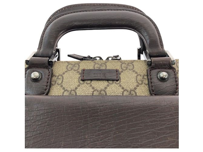 Valigetta Gucci Marrone Beige in Tela - vista 5