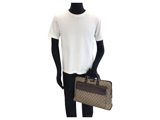 Valigetta Gucci Marrone Beige in Tela - vista 7
