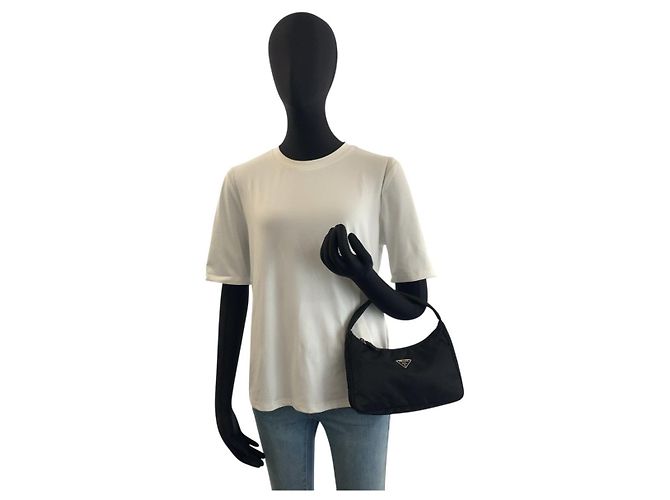 Pochette Prada Tessuto avec logo triangle Noir - vue 5