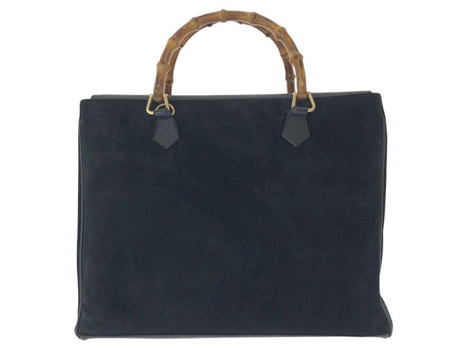 Borsa Tote Gucci Bamboo 2 vie Nero - vista 2