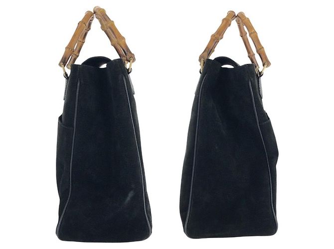 Borsa Tote Gucci Bamboo 2 vie Nero - vista 8