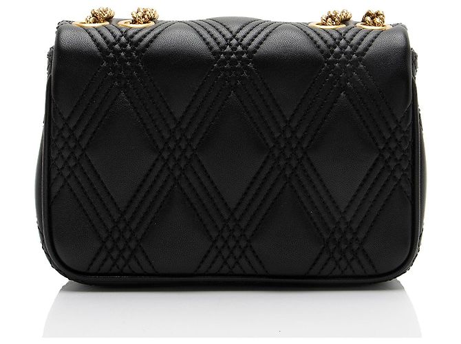 Valentino Garavani Borsa a spalla Valentino Leather Rockstud Quiltie 67 Small Nero - vista 3