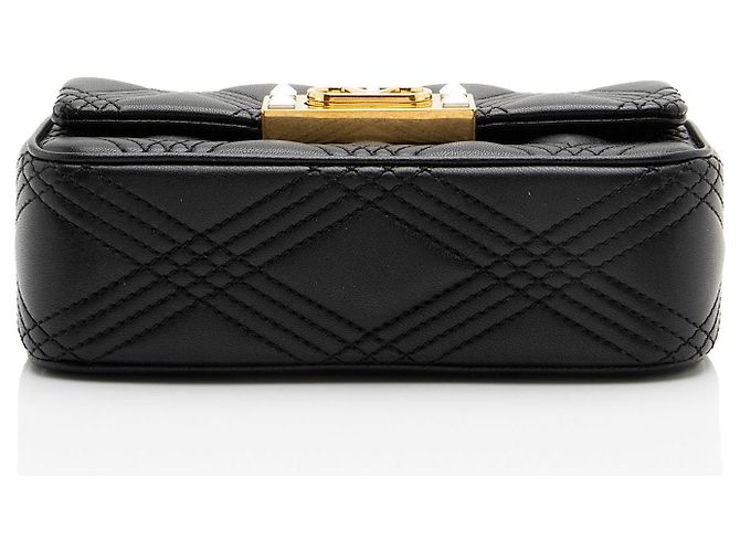 Valentino Garavani Borsa a spalla Valentino Leather Rockstud Quiltie 67 Small Nero - vista 4