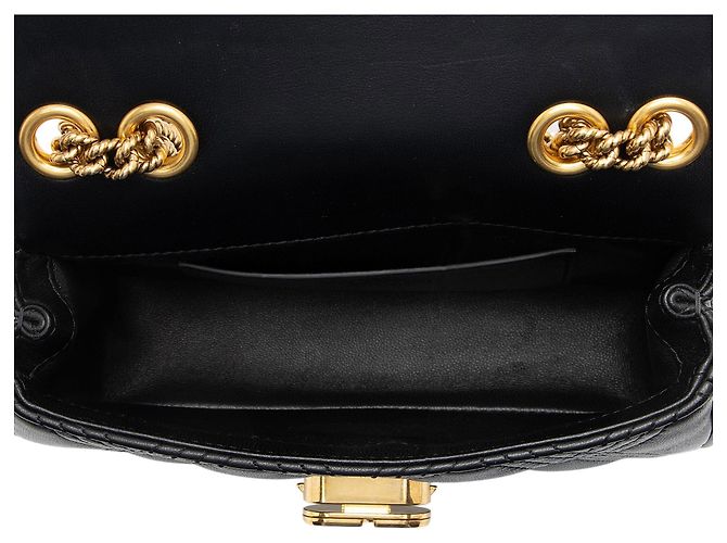 Valentino Garavani Borsa a spalla Valentino Leather Rockstud Quiltie 67 Small Nero - vista 6